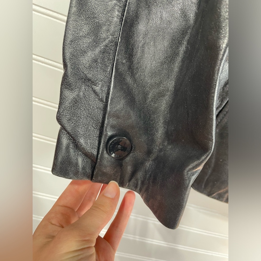 Wilsons Leather Pelle Studio Black 90s Leather Blazer Jacket Large Women’s GUC - Picture 6 of 16